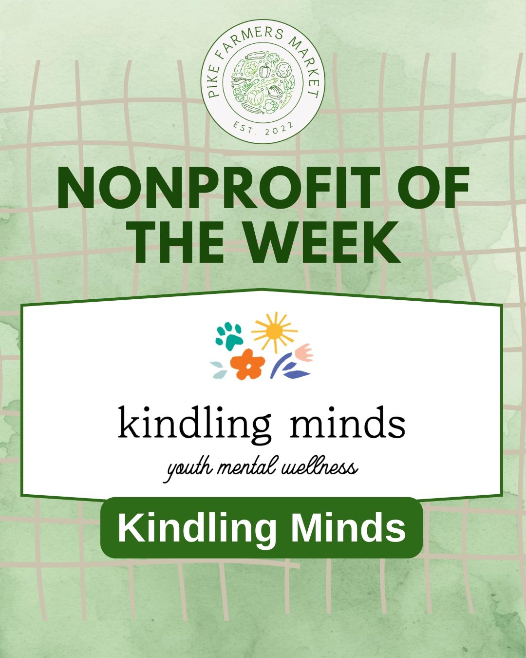 This Saturday, June 13th, @kindlingmindsindiana  is joining us at the market...and they're bringing dogs! 🐾

Their PAWS Wellness Support Program connects teens and pre-teens with registered handler-dog teams to bring moments of joy, calm, and connec