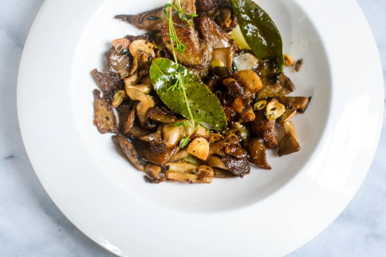 Sauteed Oyster Mushrooms w/ Garlic, Lemon &amp; Herbs