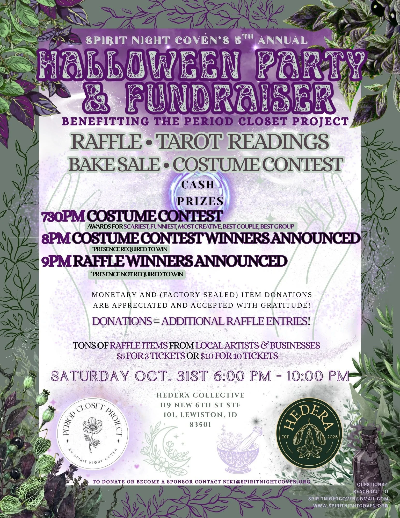 Event: 5th Annual Halloween Party &amp; Fundraiser: benefitting the Period Closet Project
