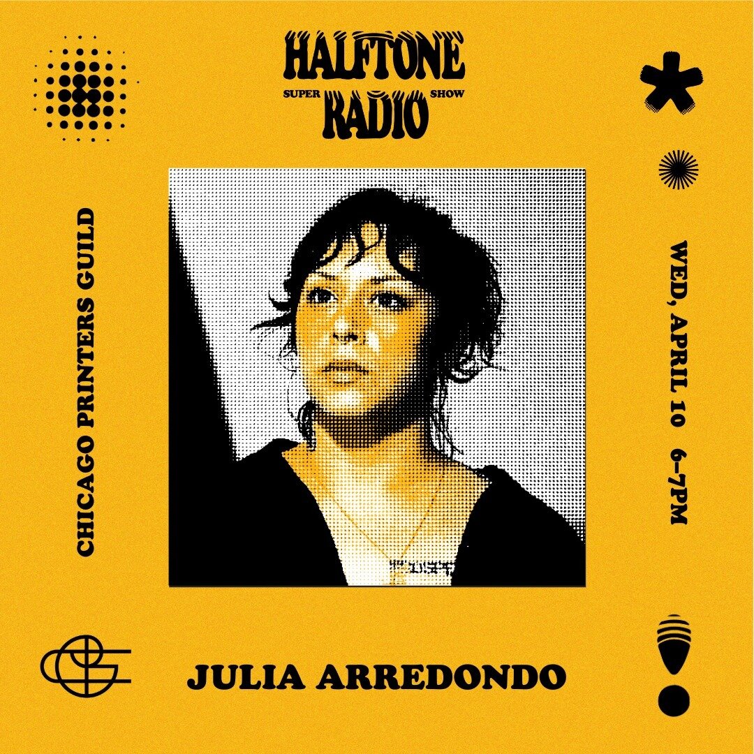 Break out those transistor radios, folks&hellip; it&rsquo;s almost time for our next episode of The Chicago Printers Guild HALFTONE RADIO SUPERSHOW! This month, we&rsquo;re pumped to welcome artist, printmaker, and QTVCnLive host Julia Arredondo @fut