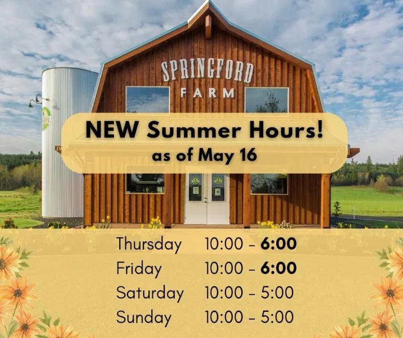Yes, it's that time again! ☀ As of this week we will be open one hour later on Thursdays and Fridays for all your farm market needs 🌻