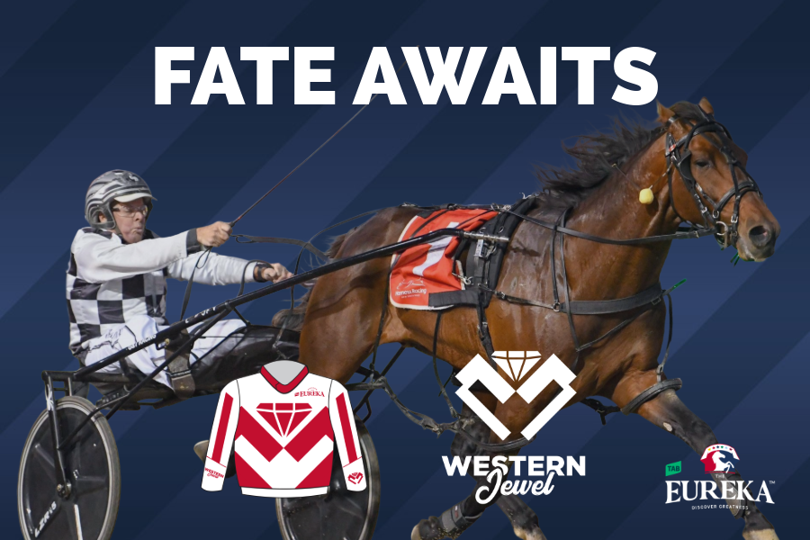 Logo of Western Jewel and a sports jersey with similar logo, on a dark blue background with the Eureka Discover Greatness logo in the bottom right corner.