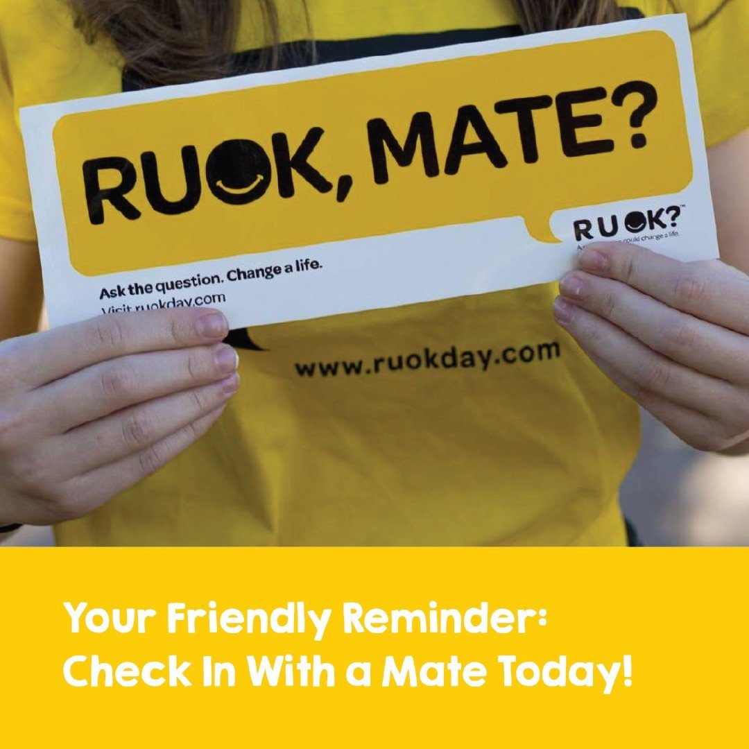 Introducing an organisation we absolutely LOOOVE: @ruokday 💛

R U OK? is a public health promotion charity that aims to start life-changing conversations by encouraging and empowering Australians to reach out to friends, family members and colleague