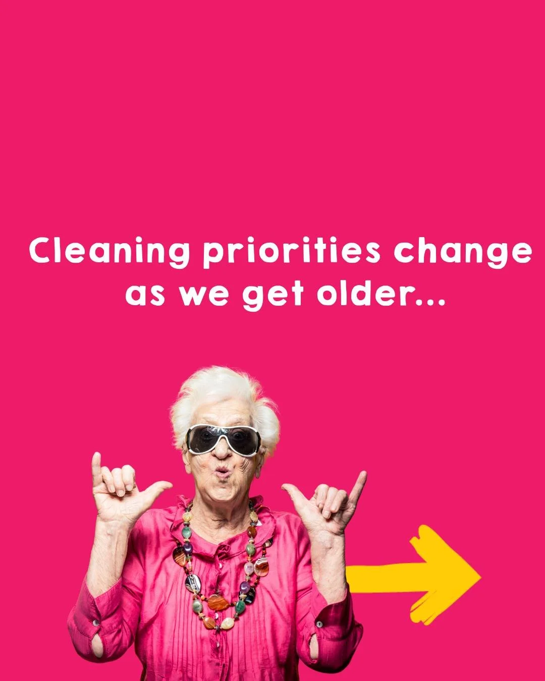 🧼 Why cleaning priorities change as we get older

What once mattered most (like deep scrubbing or detailed organising) often changes over time. Instead, cleaning priorities shift in ways that better support daily life:

🦺 Safety comes first
Clear f