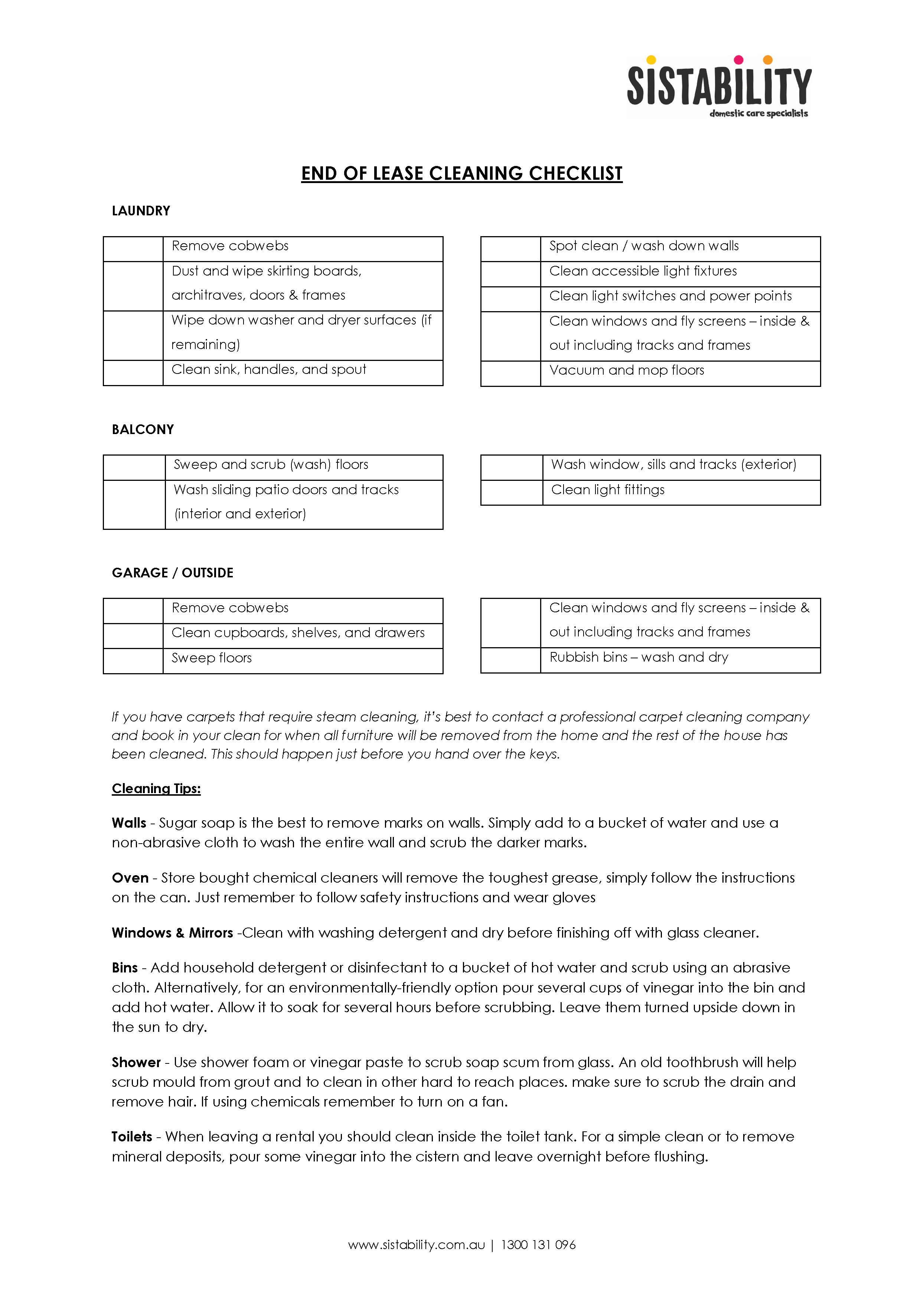 Lease Termination Cleaning Invoice