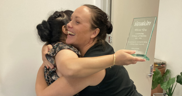 Olivia & Jade hugging it out