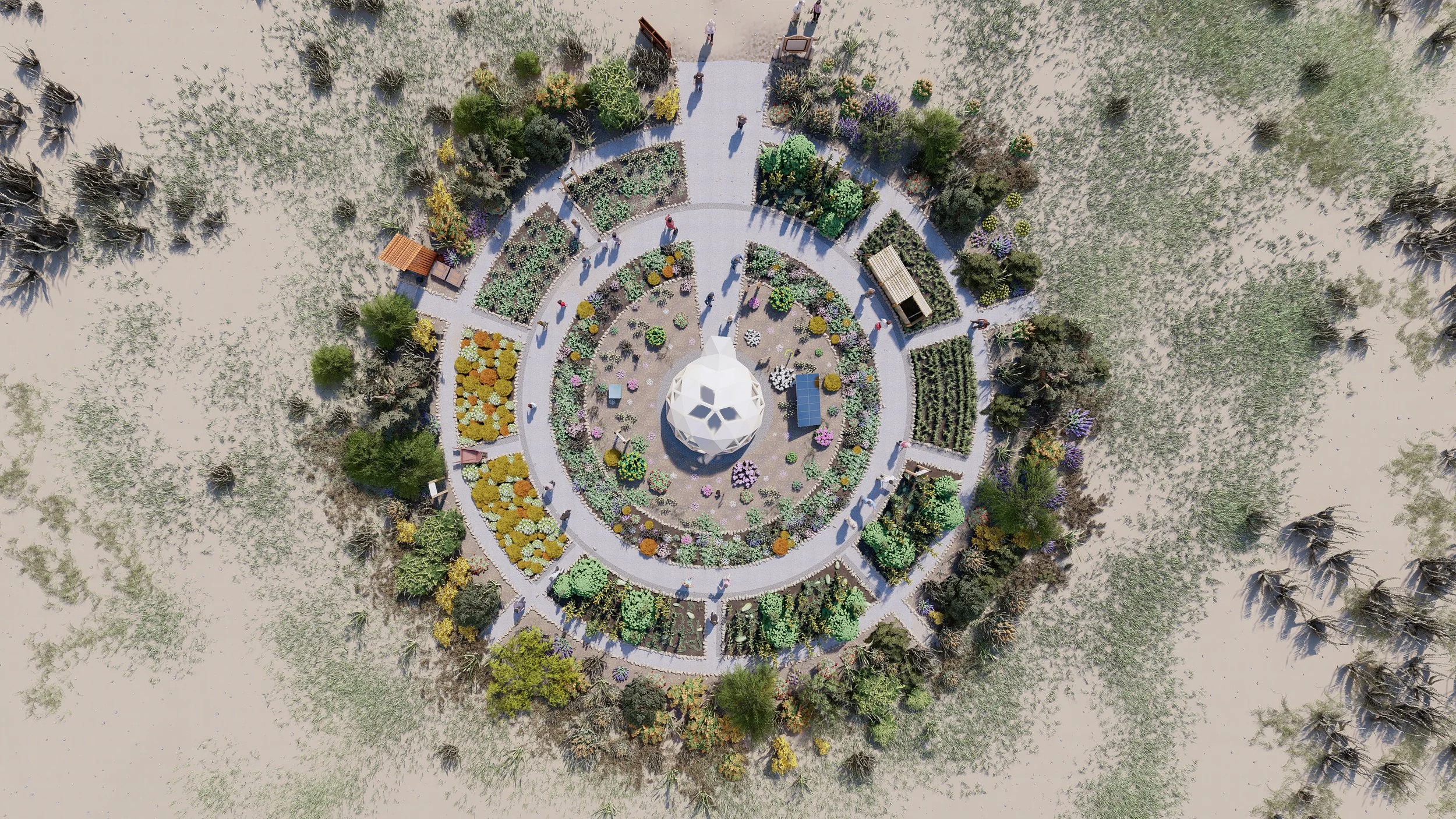 The Ripple Base is a permanent off-grid functional land-art installation under development at Burning Man Projects 'Fly Ranch' just 2 hours north of Reno Nevada. It's purpose is to re-nativize Fly Ranch, educate visitors on native ecology and spread 