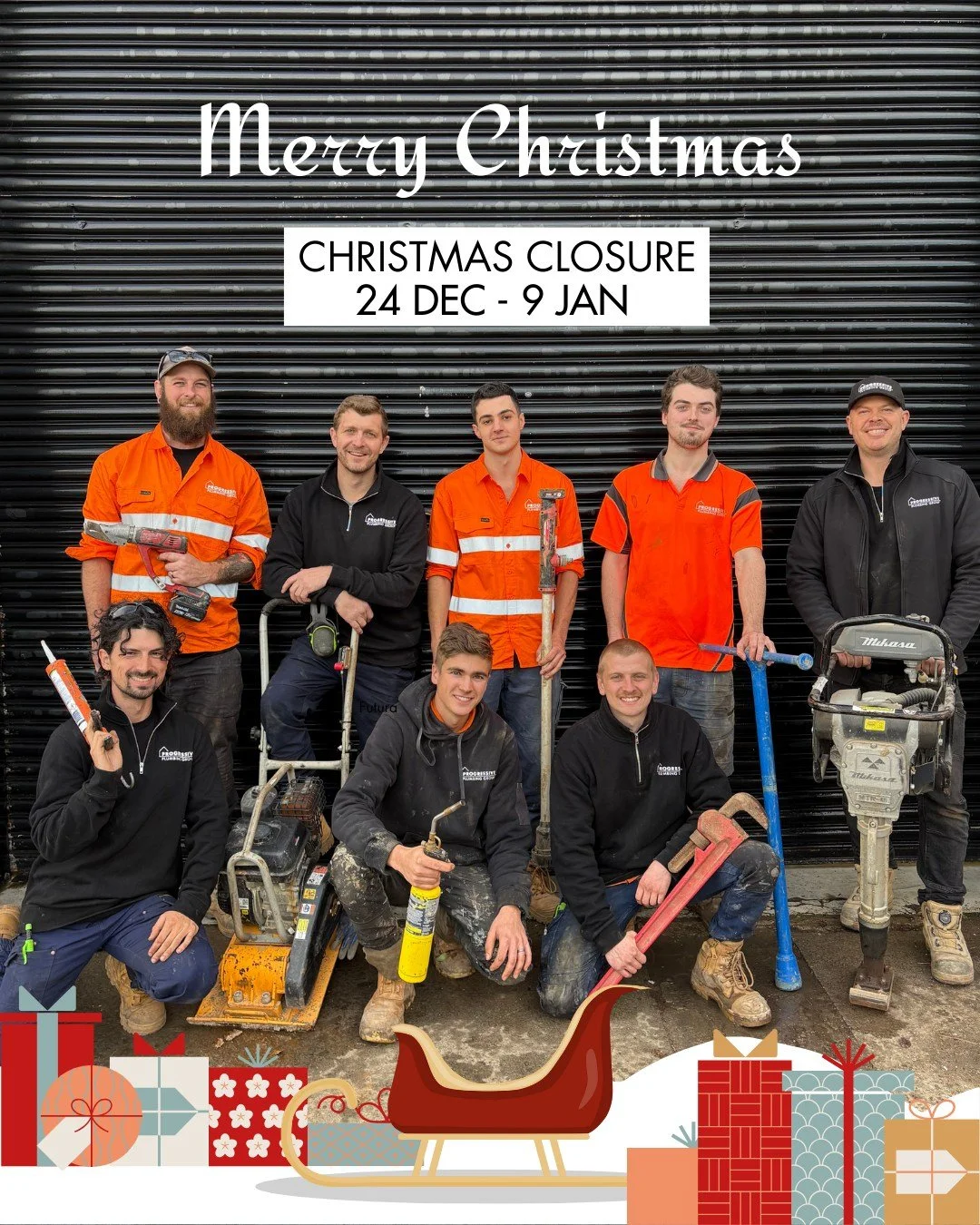From the team at Progressive Plumbing Group - Merry Christmas. 

We will be closed from Christmas Eve until Jan 9  and back Monday 12 Jan.

See you in 2026!