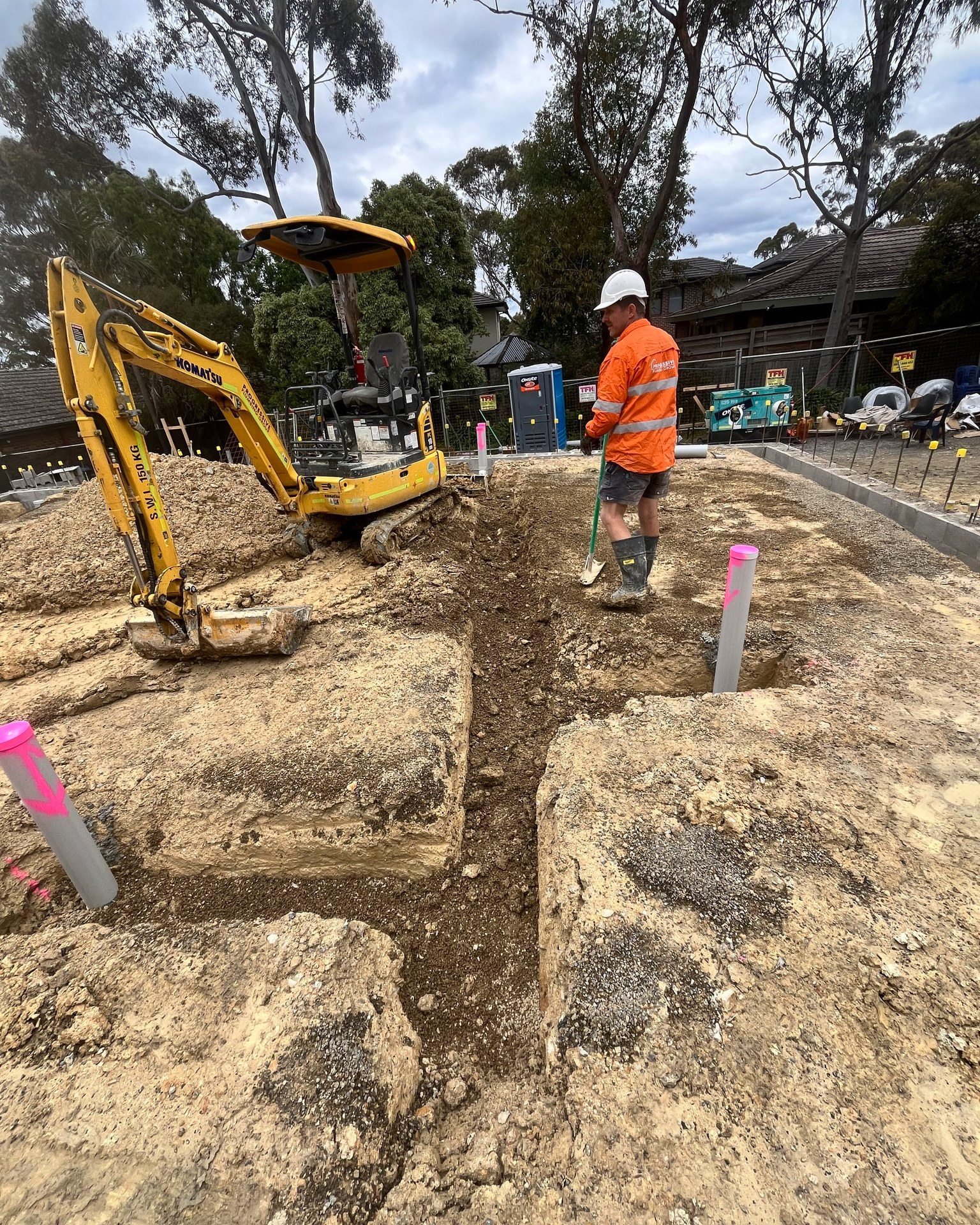 Groundworks underway for a local medical centre extension. 

Construction plumbing Melbourne. Progressive Plumbing Group.