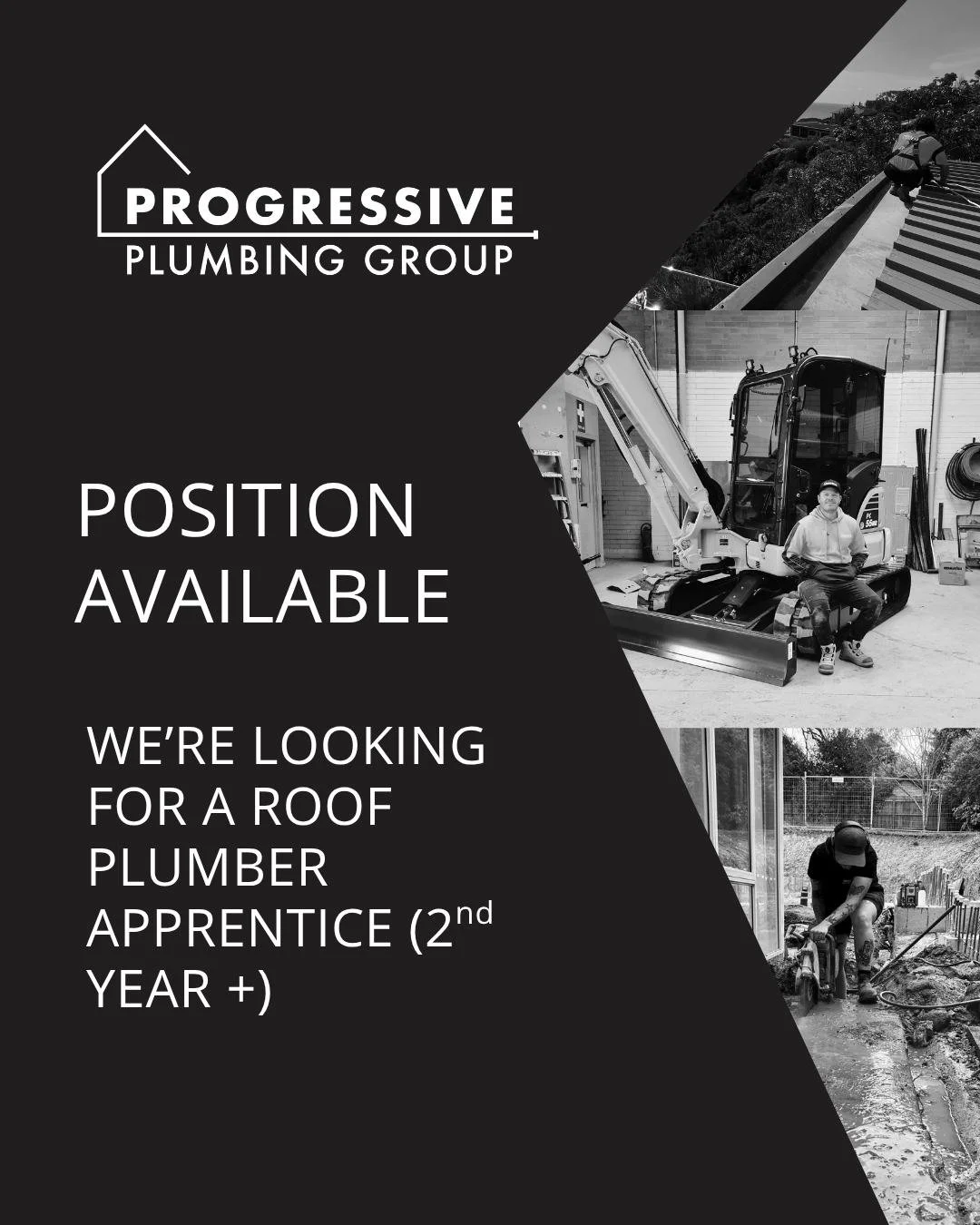 EXCITING OPPORTUNITY! We are looking for an apprentice roof plumber to join our team. If you are a 2nd year + roof plumber local to Ringwood and surrounds, and looking for a change, this might be the perfect position for you.

You will work daily alo