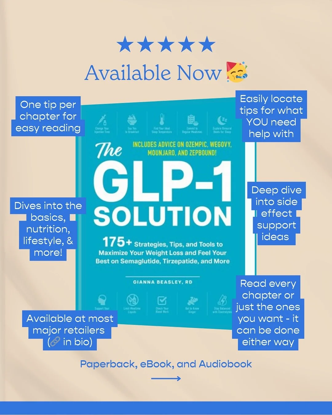Grab your kindles, slide one on your shelf, or listen on the go- The GLP-1 Solution is out in the world 🥹

A very special thanks to @adams_media an imprint of @simonandschuster for bringing this project to life- it was an honor to bar a part of this