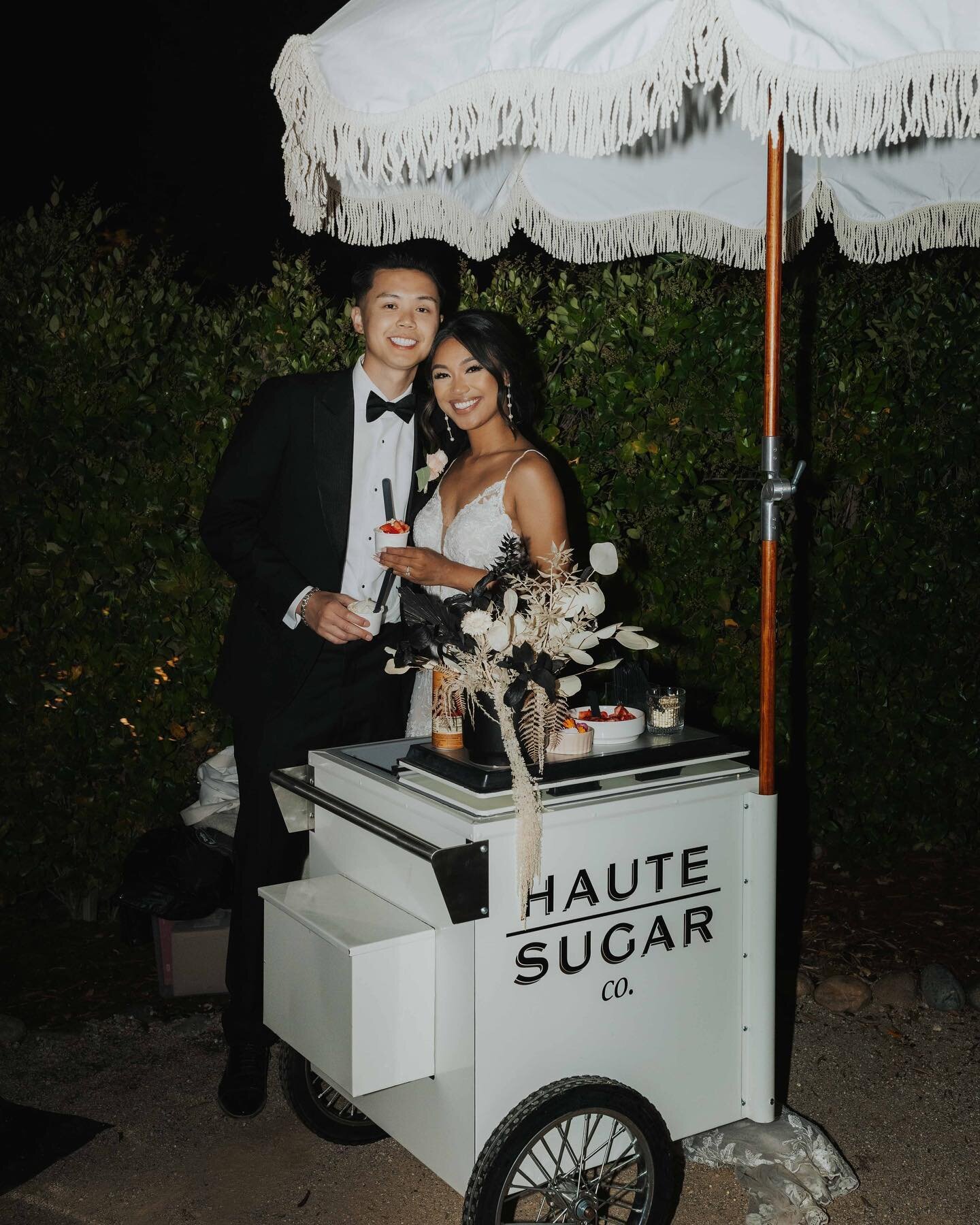 Ummm ok HAUTIES! Maureen &amp; Marcus, looking absolutely stunning with our Mini Ice Cream Cart.

A sweet note from the haute couple:

&ldquo;We wanted to add something unique and fun to our wedding reception and Haute Sugar Co.&rsquo;s mini ice crea