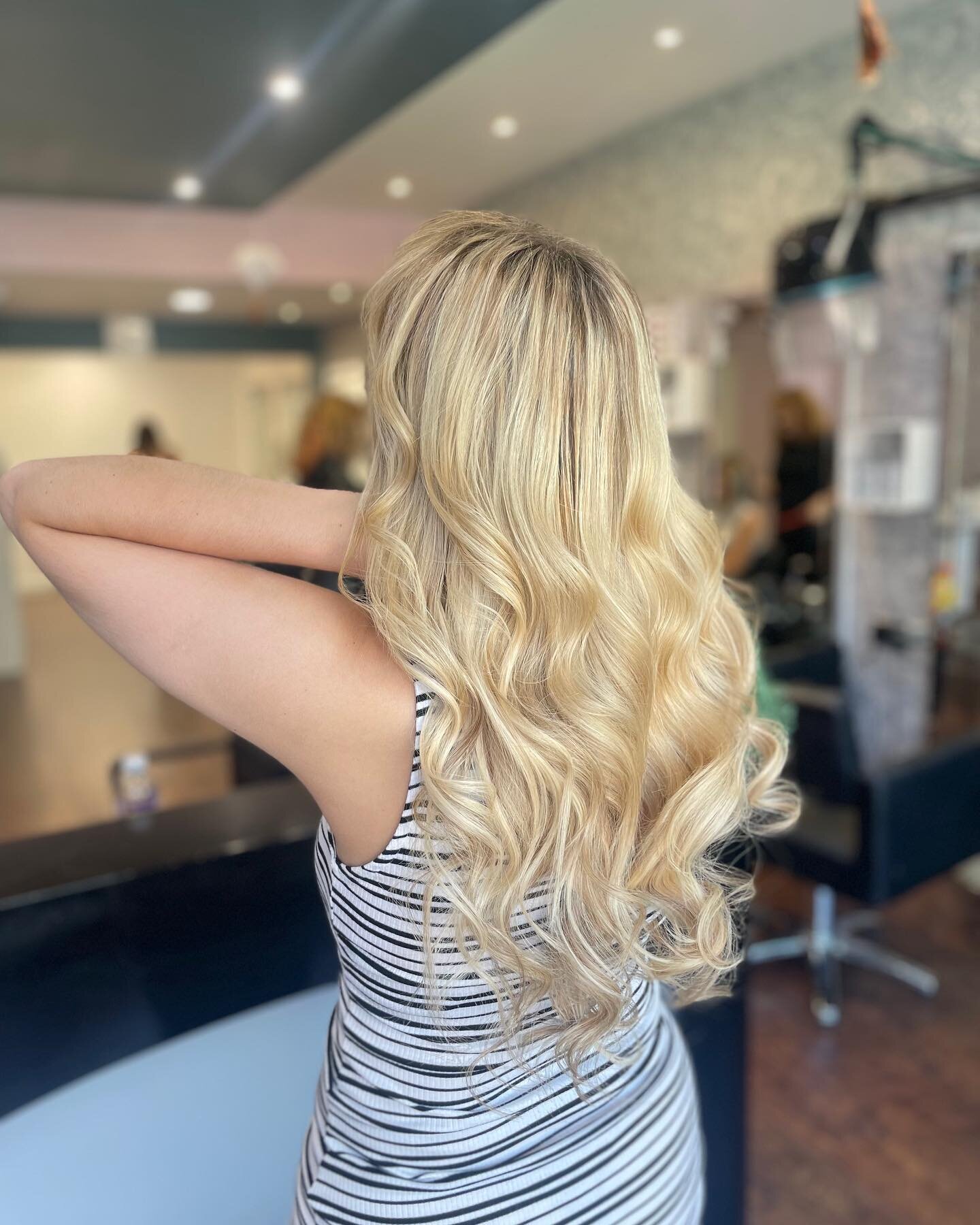 Luscious Locks! Hair extensions are a great way of adding length &amp; thickness, swipe for the before, Call the salon 01293 450178 for a hair extension consultation or follow the links online #balayage#blonde#crawley#allure#salon#hairdresser#hair#cr