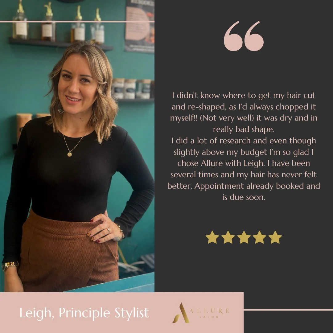 🌟 Thank you for the 5 stars! 🌟

We love hearing how much you enjoyed your visit with Leigh &mdash; your feedback means the world to our team! 💛

If you haven&rsquo;t left us a Google review yet, we&rsquo;d love to hear from you too. As a little th