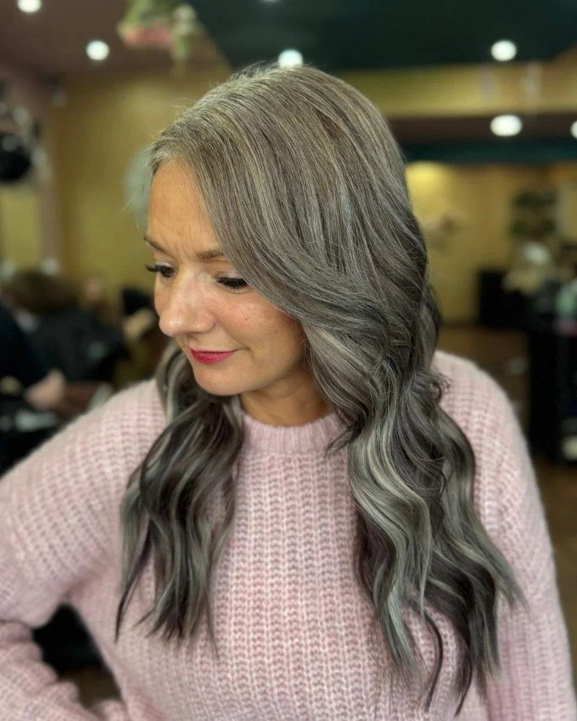 Soft grey blending with a little extra help from extensions&hellip; and the result is stunning.

A seamless mix of tones, fuller ends, and a finish that&rsquo;s natural, fresh, and easy to maintain.

If you&rsquo;re thinking about brightening your gr