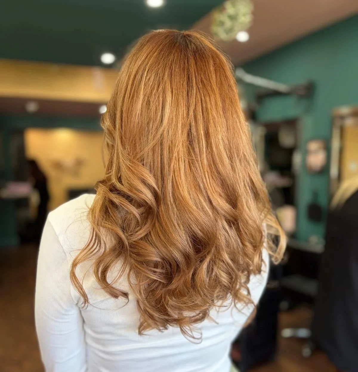Blonde to Copper Transformation  This client came in ready for a change.
She wanted to move away from her lighter blonde and step into something warmer and richer.
Leigh transformed her hair into a beautiful copper tone with soft movement through the
