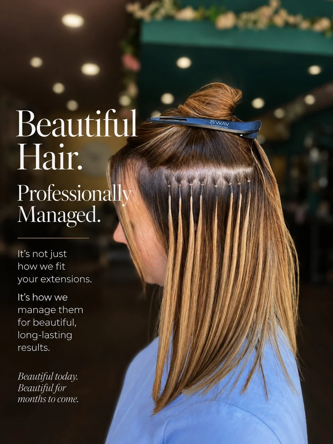 Fine hair doesn't always need more length.

Sometimes, it simply needs more where it matters most.

By adding carefully placed extensions through the sides, we can restore fullness, create better balance and help your hair feel naturally thicker&mdas