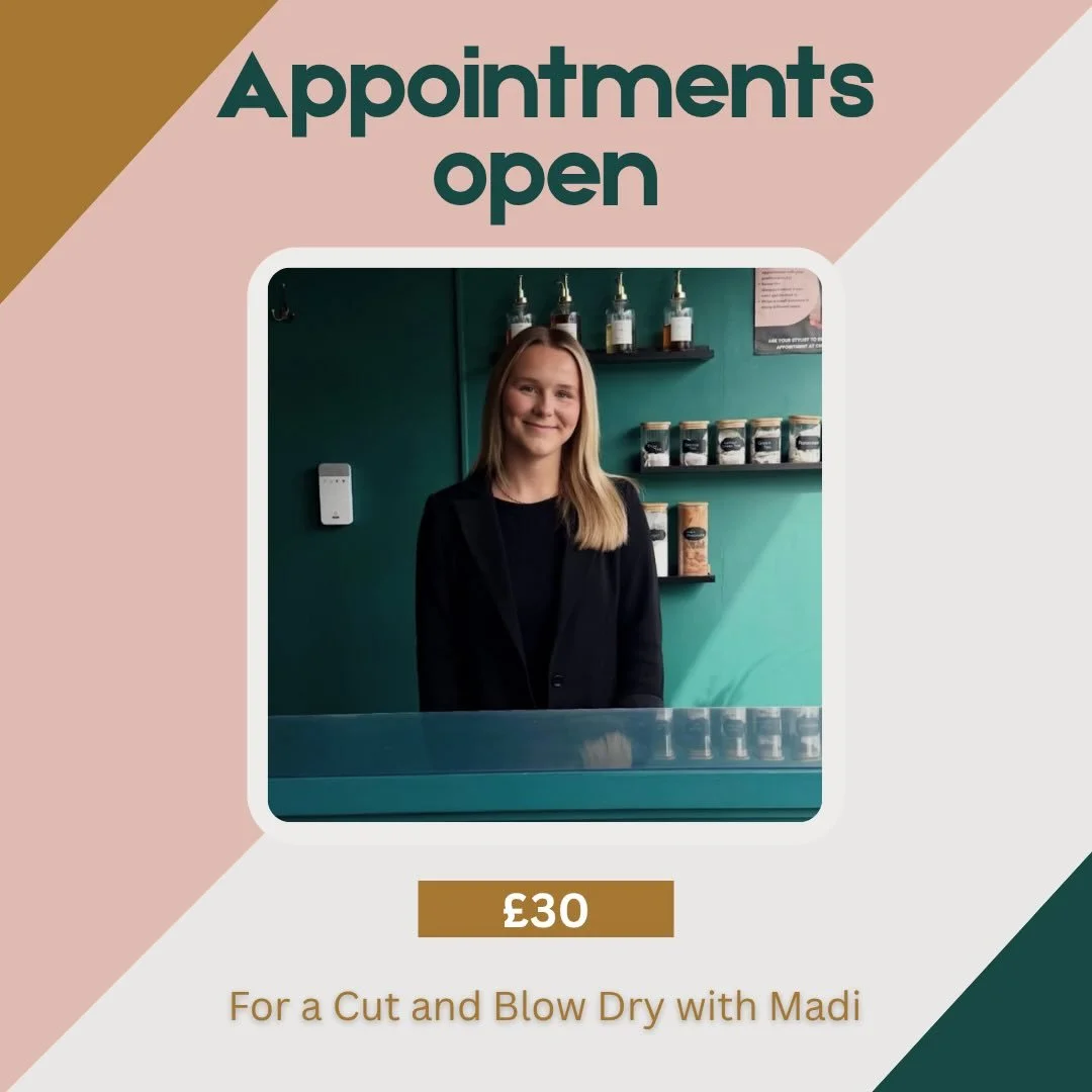 ✨ SATURDAY SPECIAL OFFER! ✨
Madi is offering Cut &amp; Blow Dry appointments this Saturday 26th September for just &pound;30! 

⏰ Appointment time: approximately 90 minutes

Spaces are limited, so don&rsquo;t miss out! 

📞 Call: 01293 450178
📧 Emai