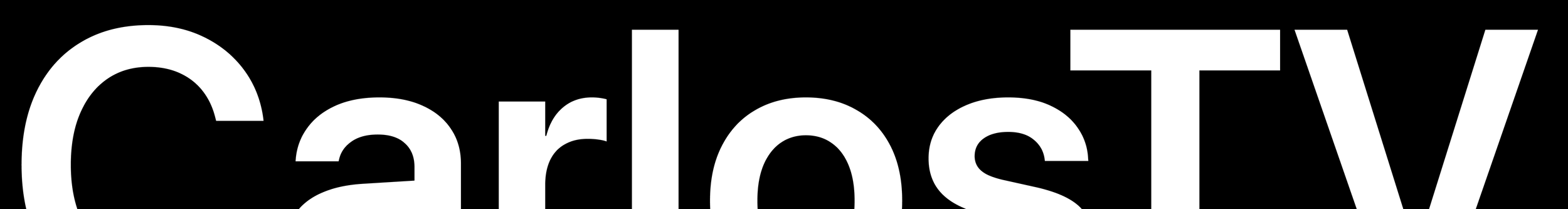 Close-up of the words "CarlostV" in bold white font on a black background.