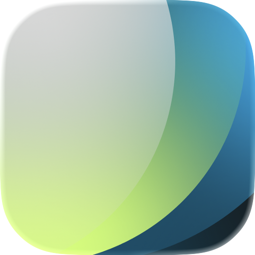 Abstract gradient background with curved shapes in shades of blue, green, and gray.