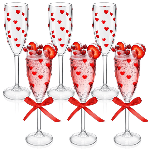 Heart Shaped Champagne Flutes