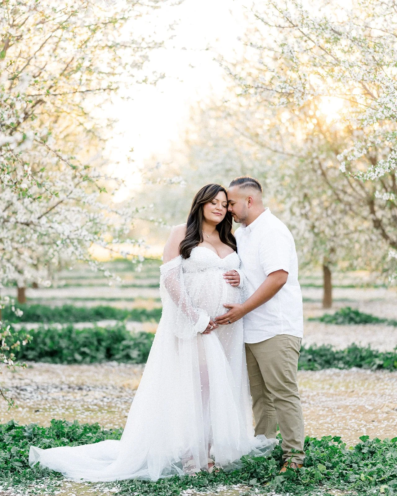 A Glowing Almond Blossom Maternity Session | Bakersfield, CA