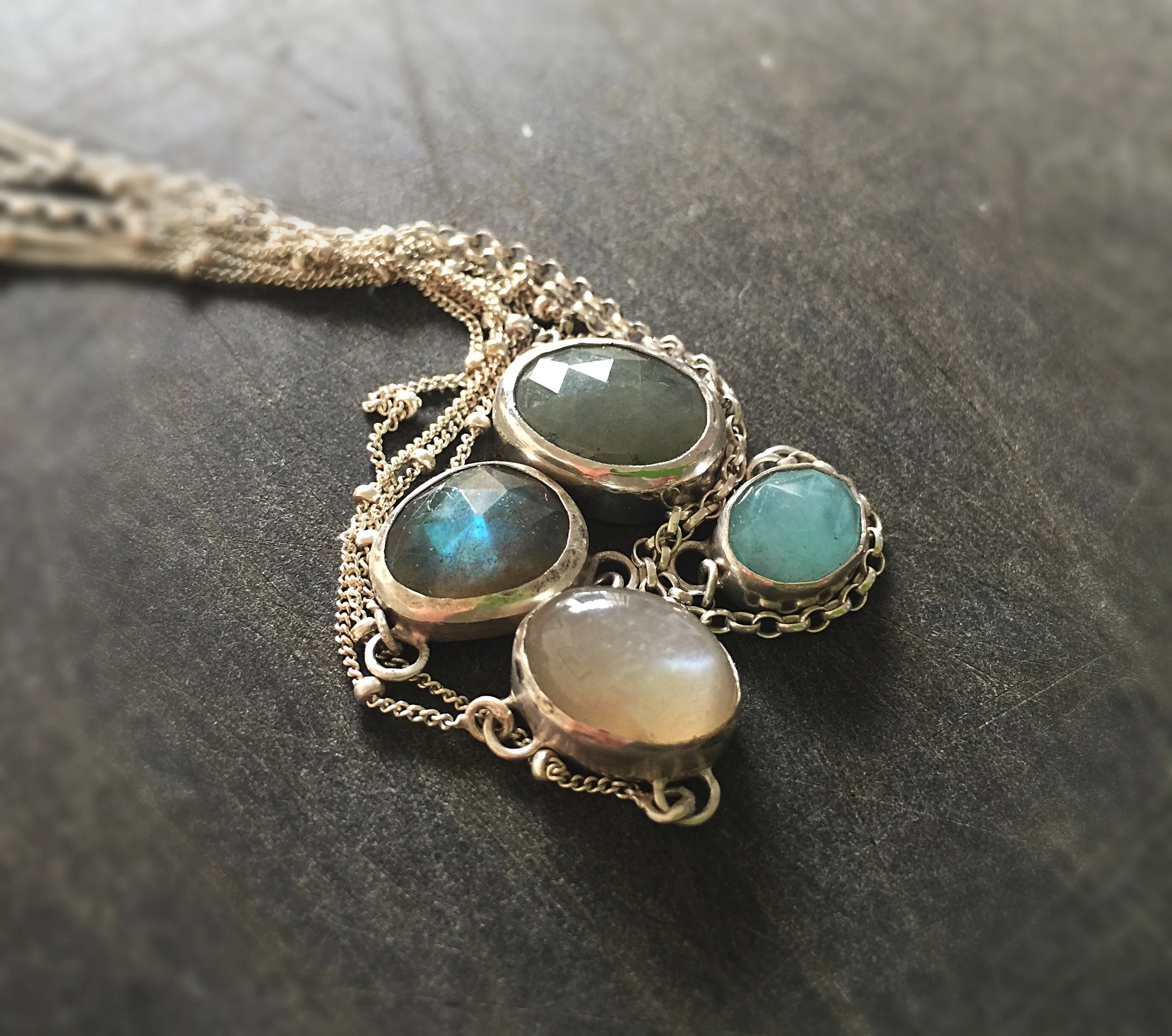 Gemstone and Silver Necklaces