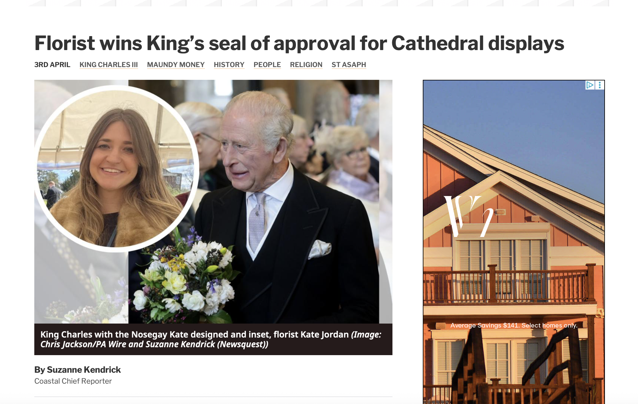 Florist wins King's seal of approval for Cathedral displays 