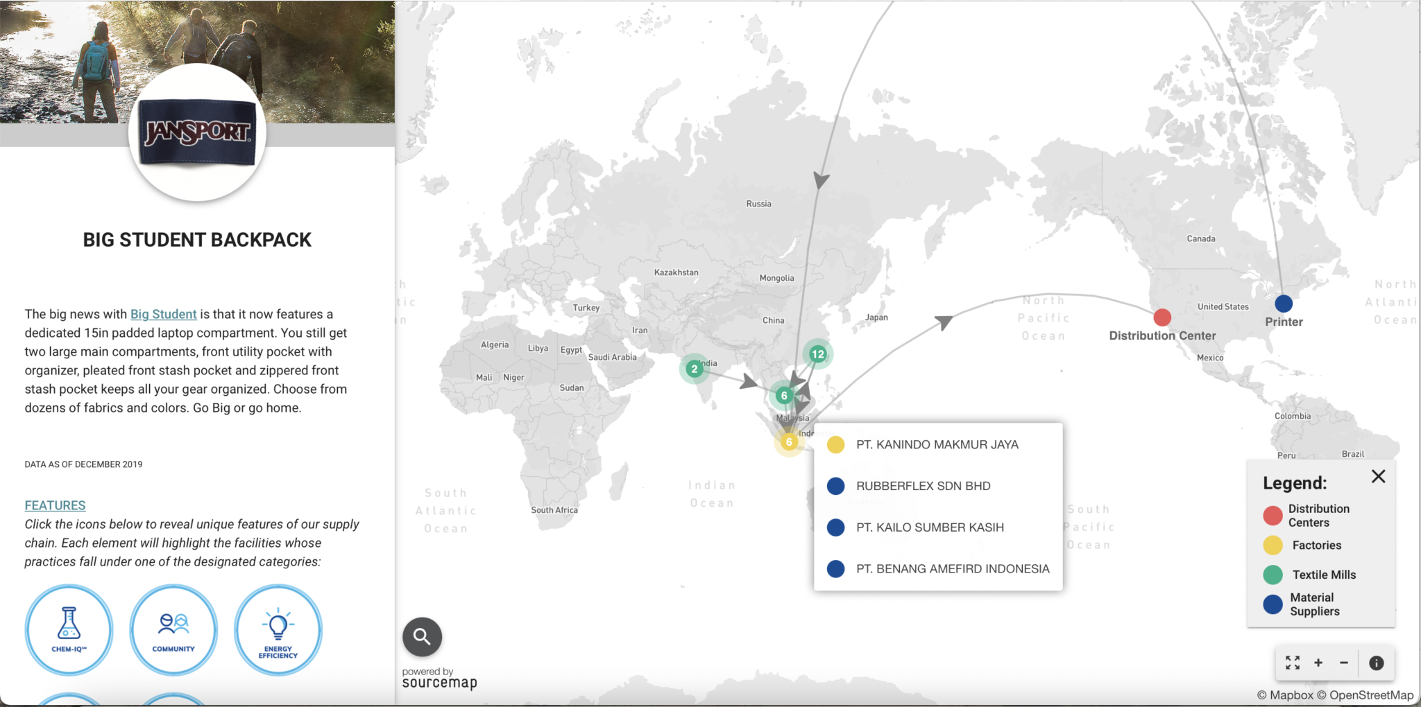 VF Corp Traceability Map