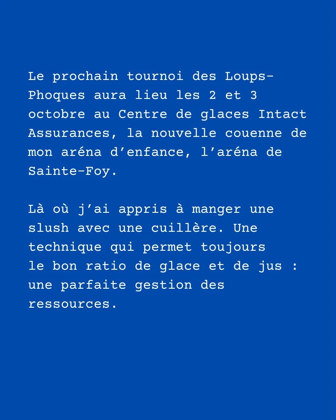 Tournoi des @loups.phoques &agrave; Sainte-Foy! Les billets sont gratuits au centredeglaces.com -- onglet "Billetterie" (lien en bio)🏒