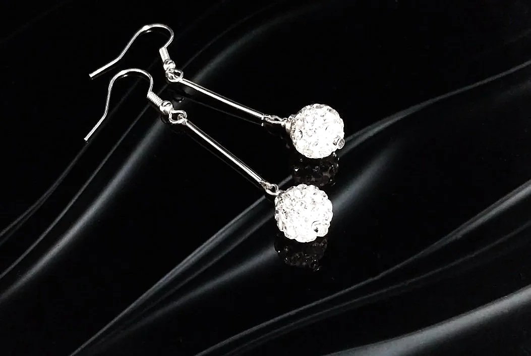 Shamballa Bead Earrings - Anais