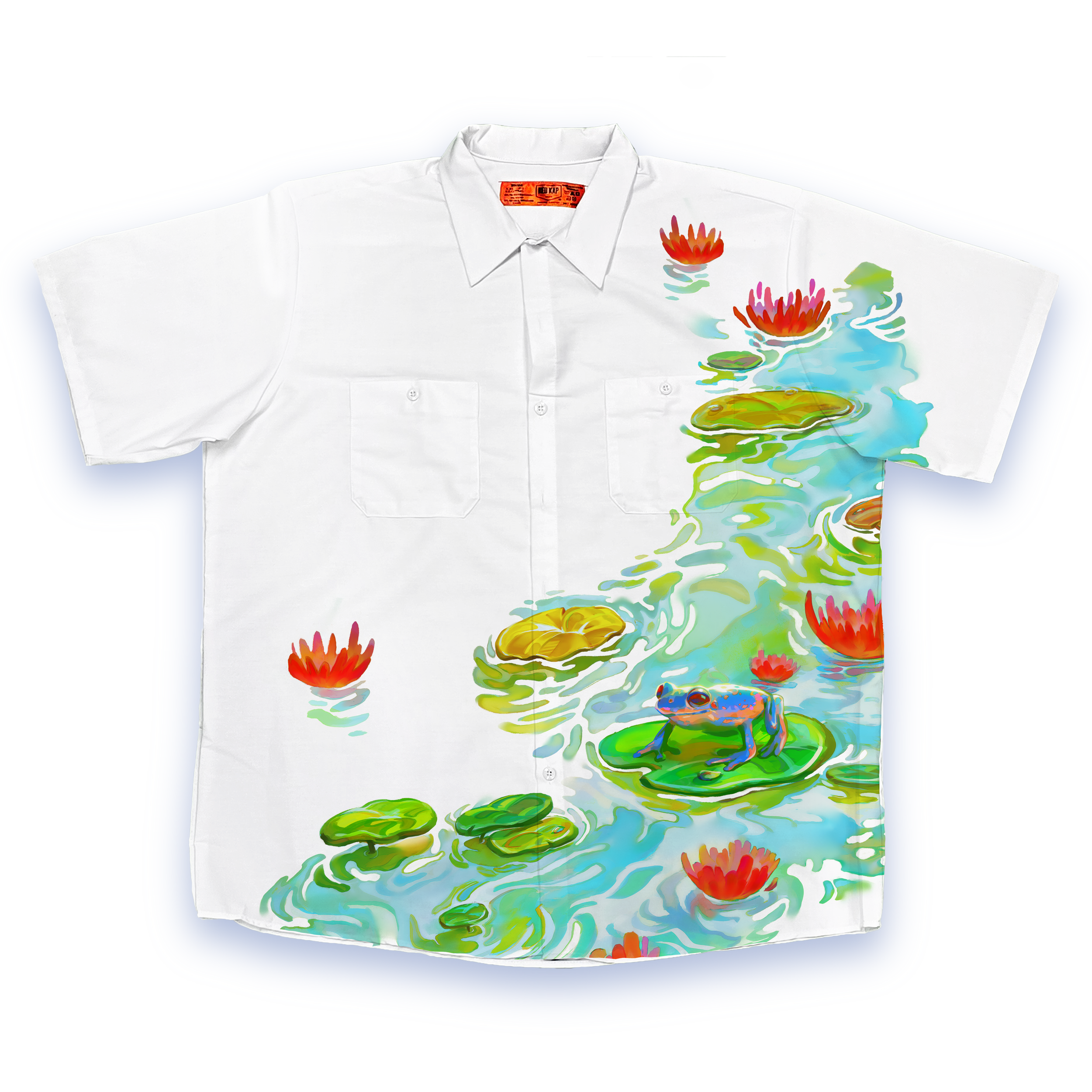 "Lily Pads"
Digital
An ambitious piece to print due to its large print area, Lily Pads was a limited-run series that lived solely on white button-downs.