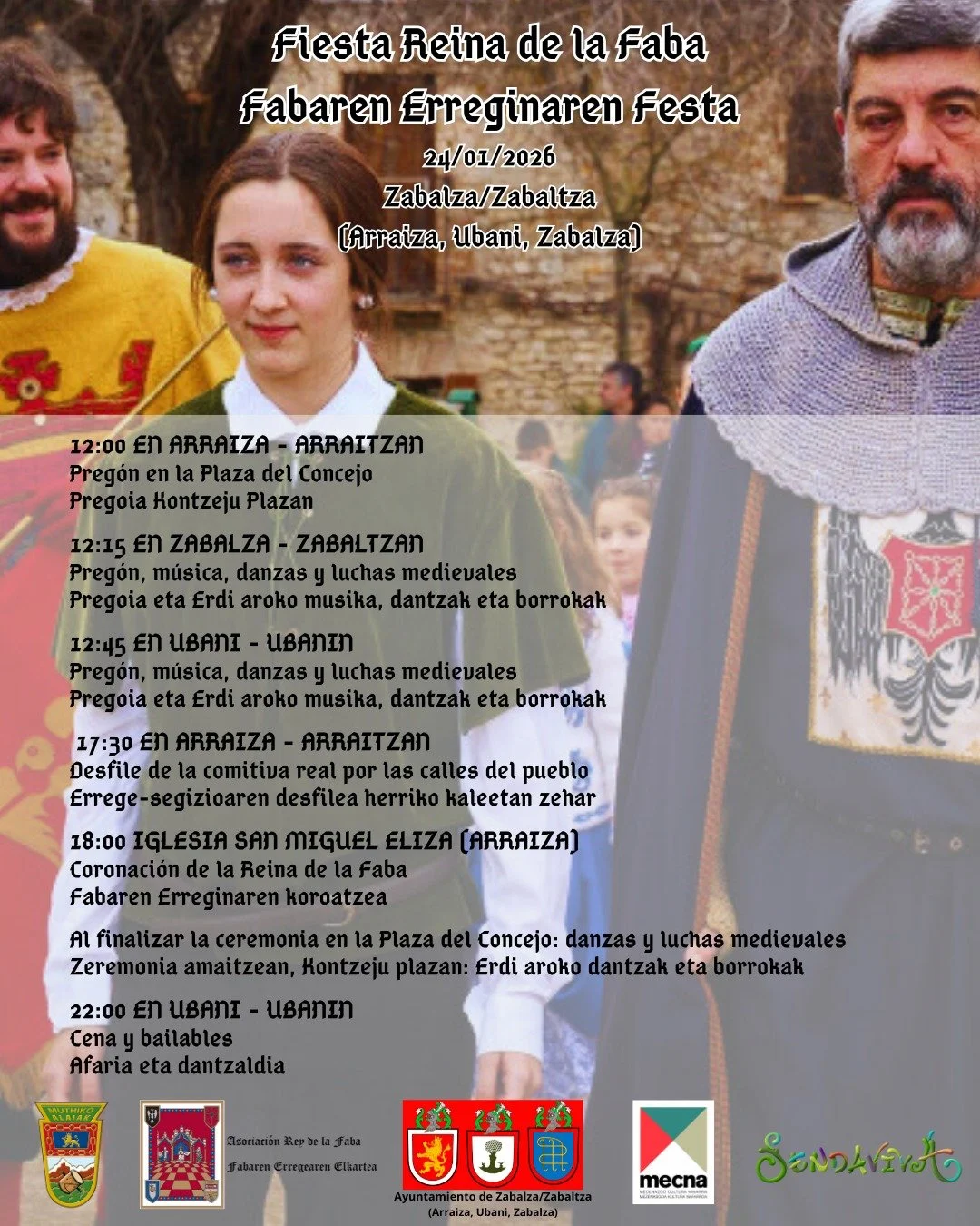 El 24 de enero se celebrará la Fiesta de la Reina de la Faba en el municipio de Zabalza.