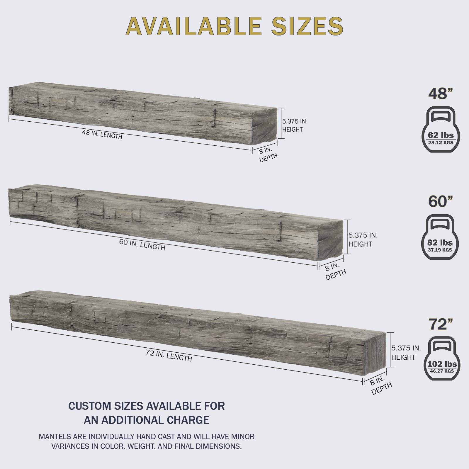 Available in 3 standard lengths the hayloft rustic mantel can be customized to give you the exac t length you need e