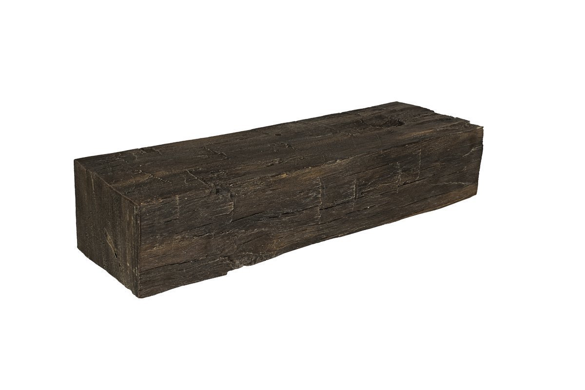 The 24" Hayloft beam extension perfectly matches our Hayloft beam rustic mantel, corner mantel extensions and rustic mantel brackets. Shown in Roasted Chestnut