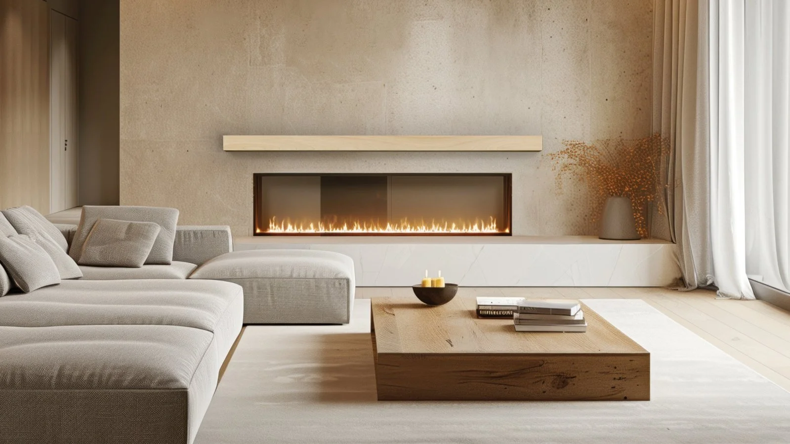 Horizon Wood Fireplace Mantel in Unfinished