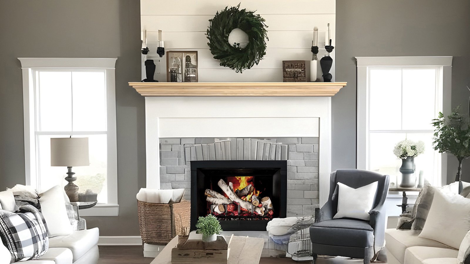Pendleton Wood Fireplace Mantel in Unfinished