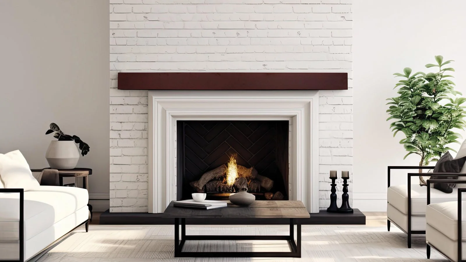 Classic Wood Fireplace Mantel in Cherry