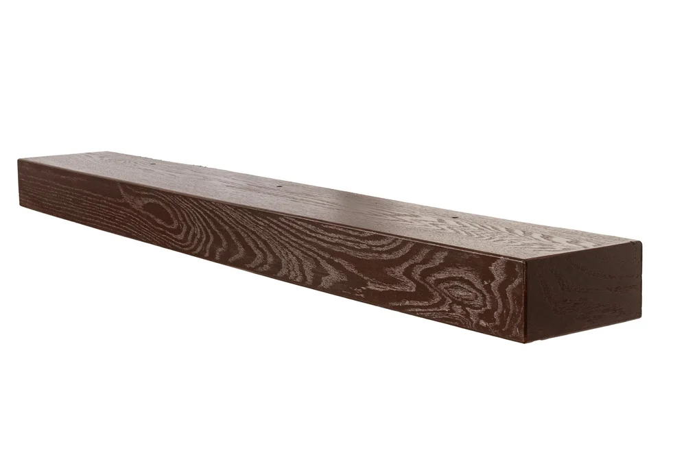 Classic concrete mantel in Mahogany
