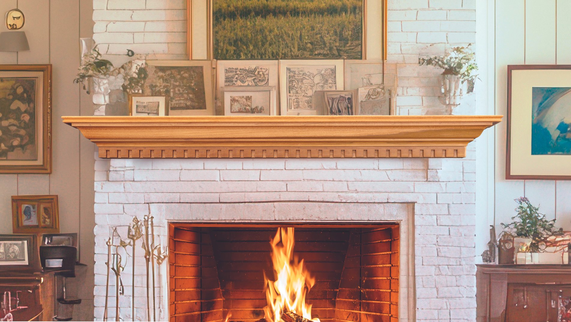 Federal Wood Fireplace Mantel in Honey Oak