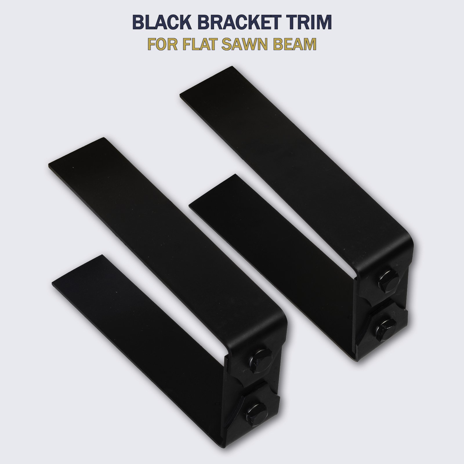 Decorative bracket for our Flat Sawn Beam mantel. Shown in Black