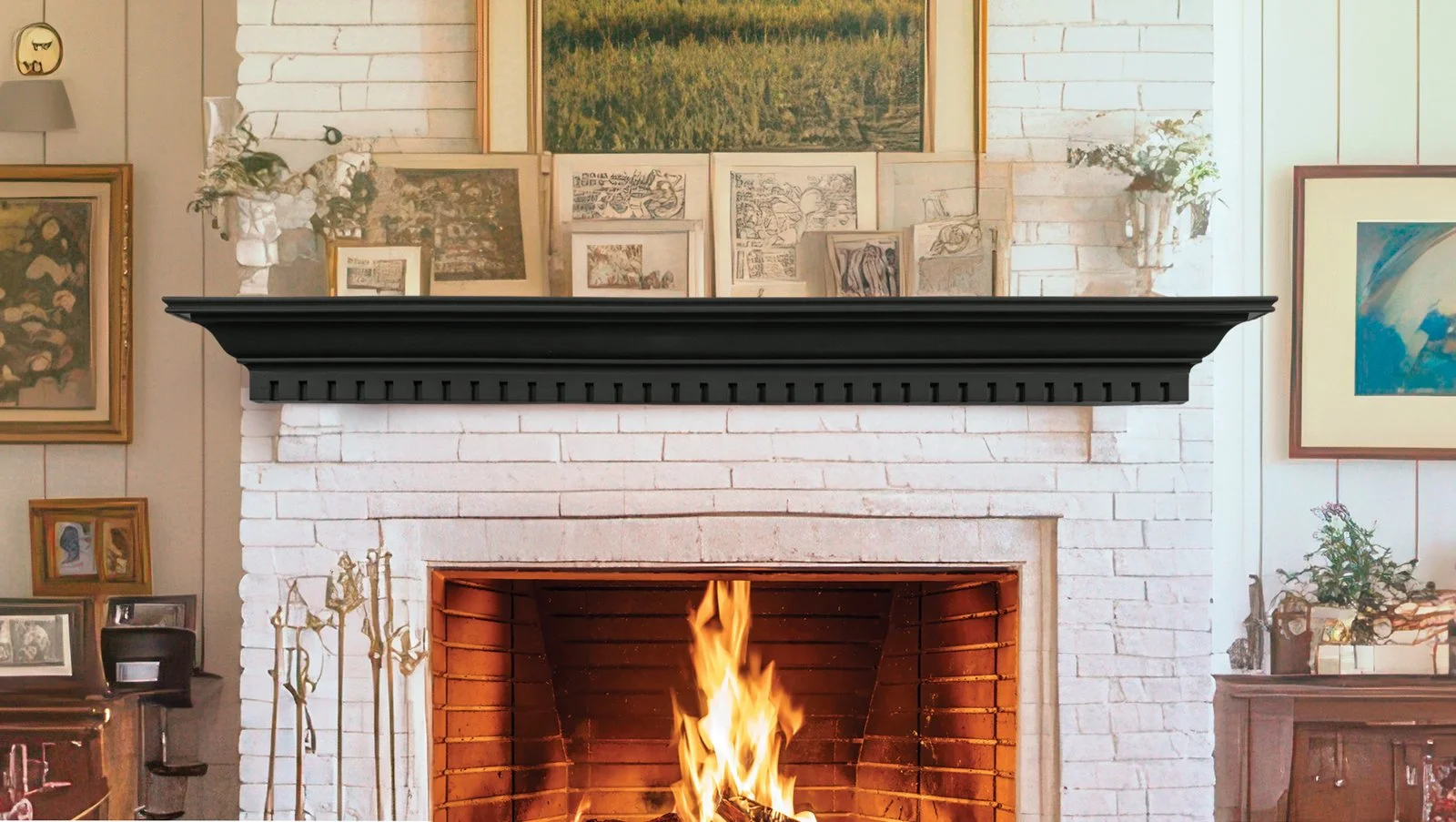 Federal Non-Combustible Fireplace Mantel in Raven