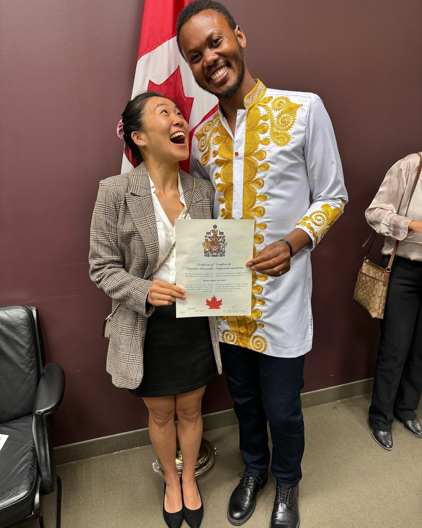 Micha became an official Canadian citizen the same day, Canadian Famous came out. What a miraculous moment in time, it was not planned! 
The judge insisted that everyone in the room affirm the oath. So, I too, got to experience the ceremony of becomi