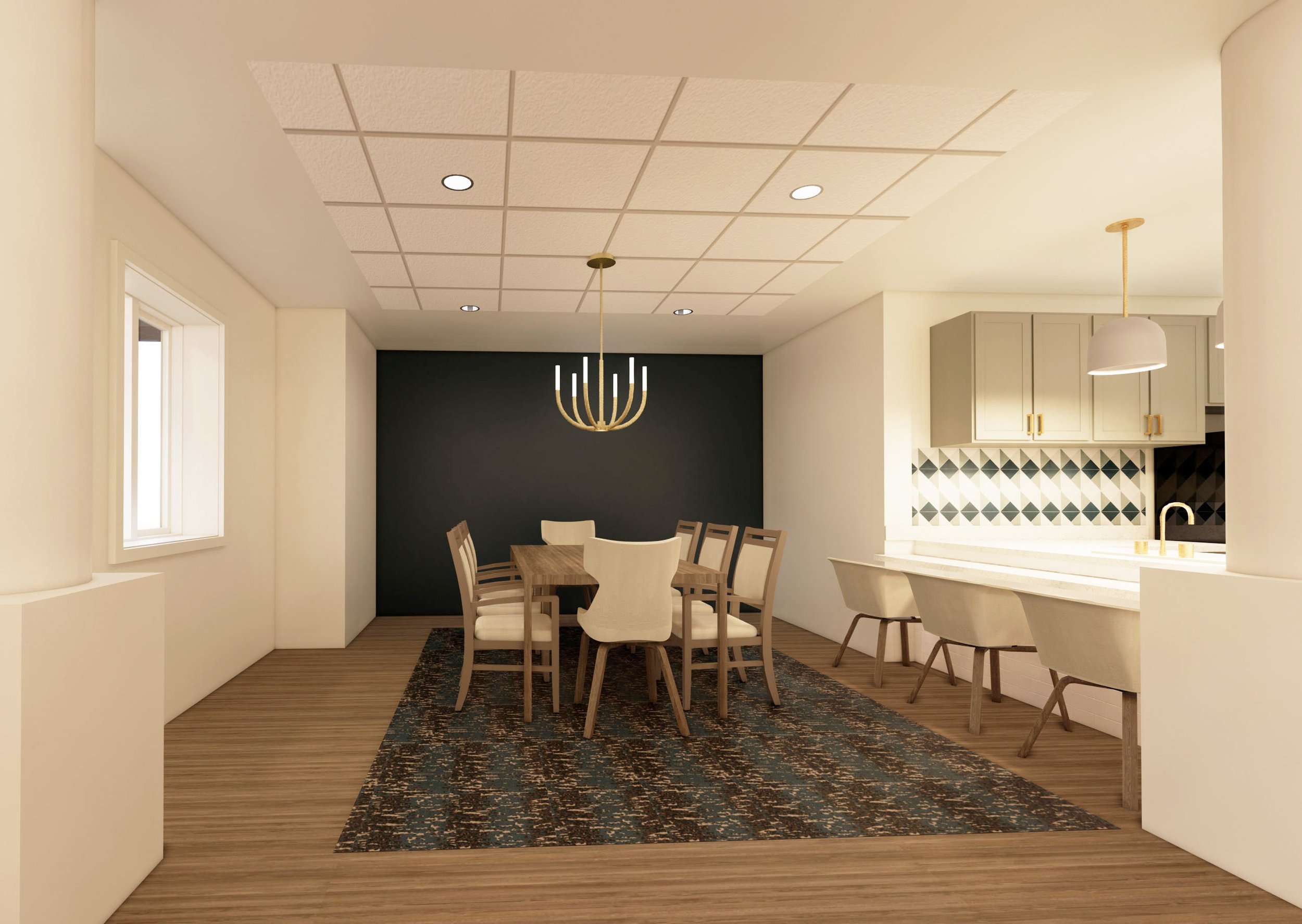 assisted living private dining space.