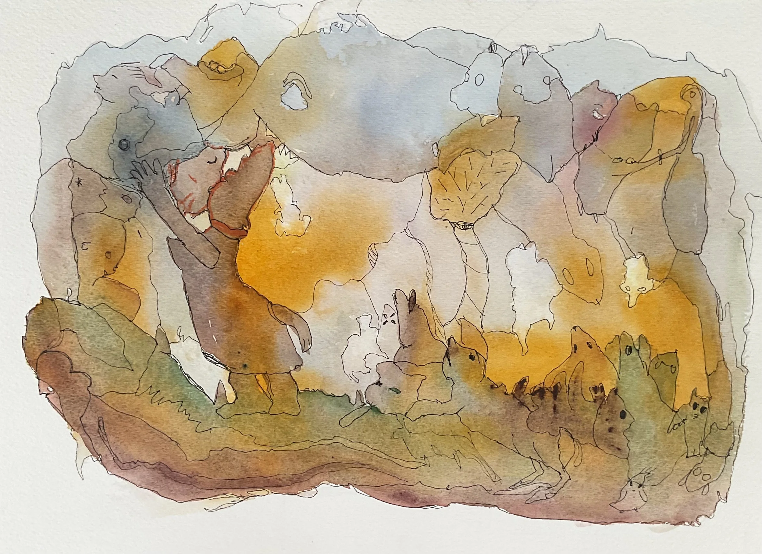 Kiss Watercolor and ink 2024
