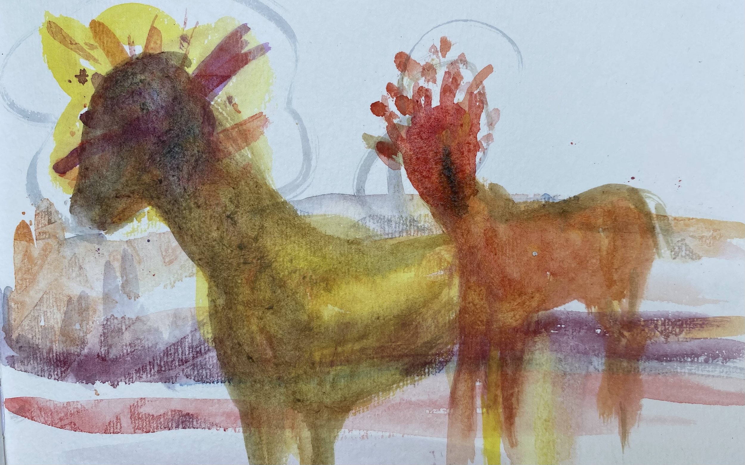 New arrivals II, watercolor 2022