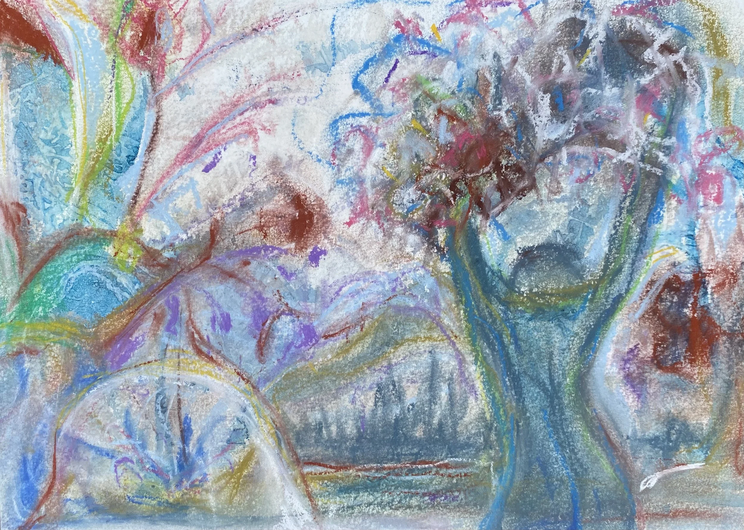Happy new year! Pastel and oil crayon 2023
