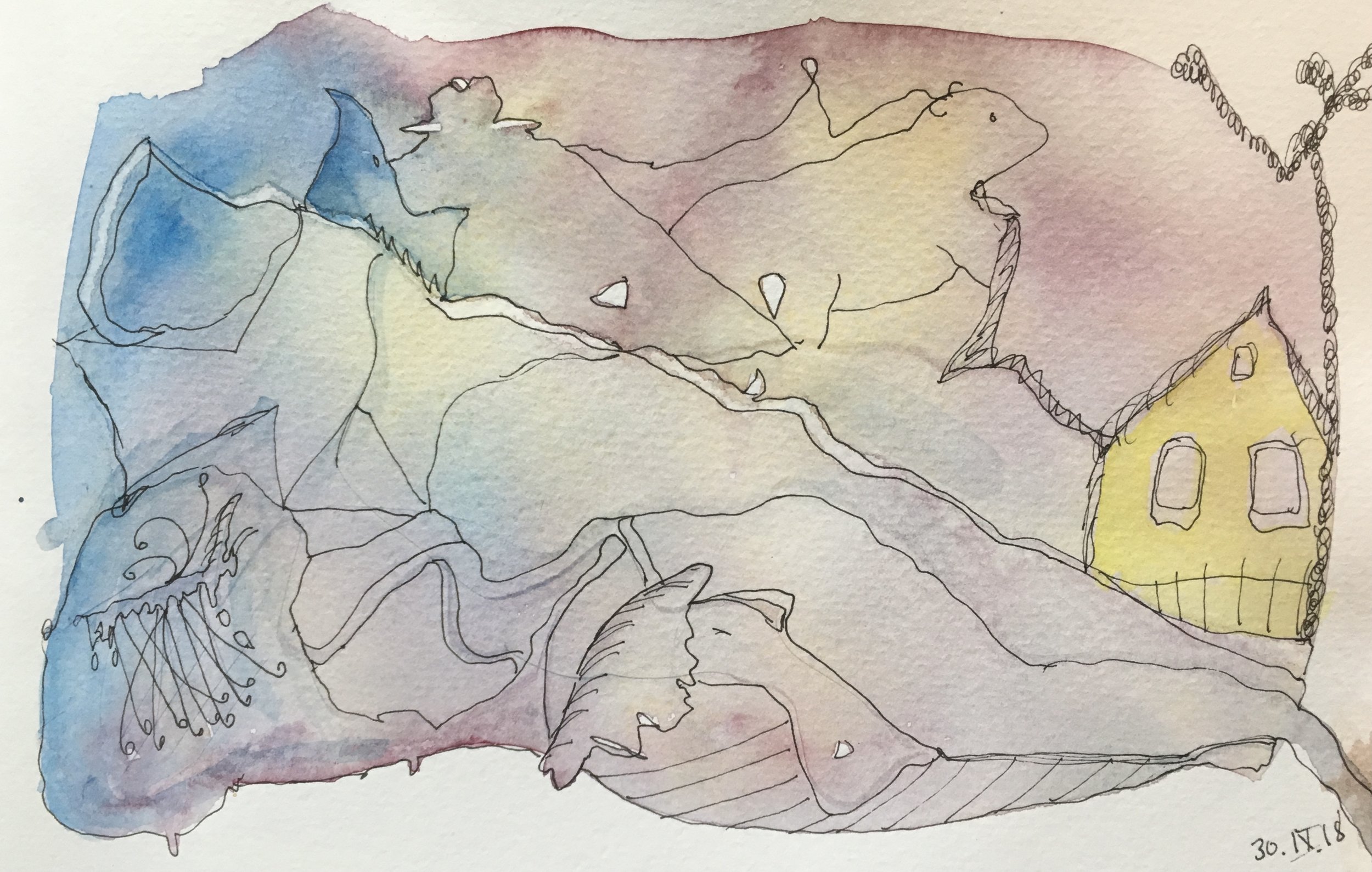 Don't leave the house  2018 watercolor