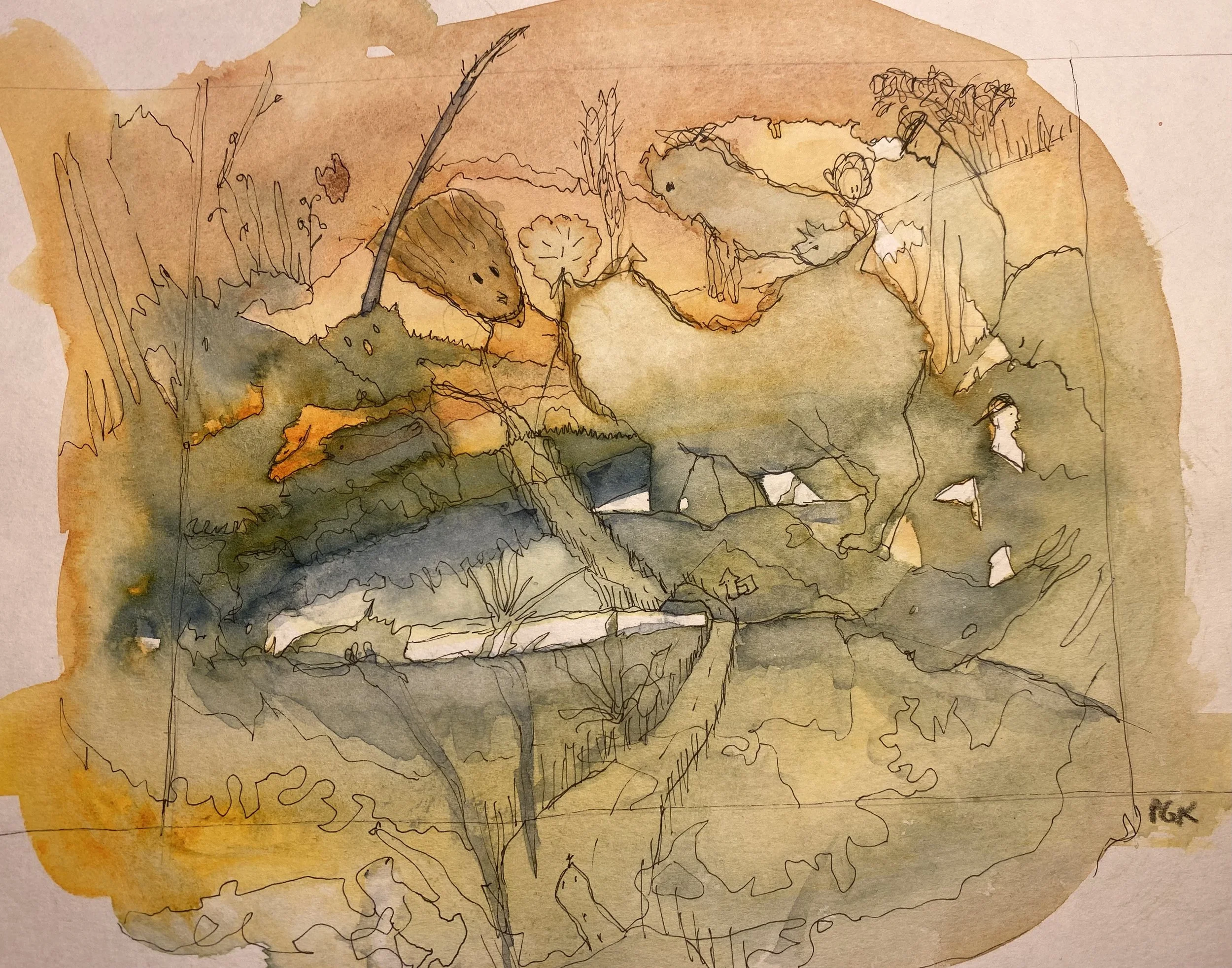 New arrival.  Watercolor, India ink 2023