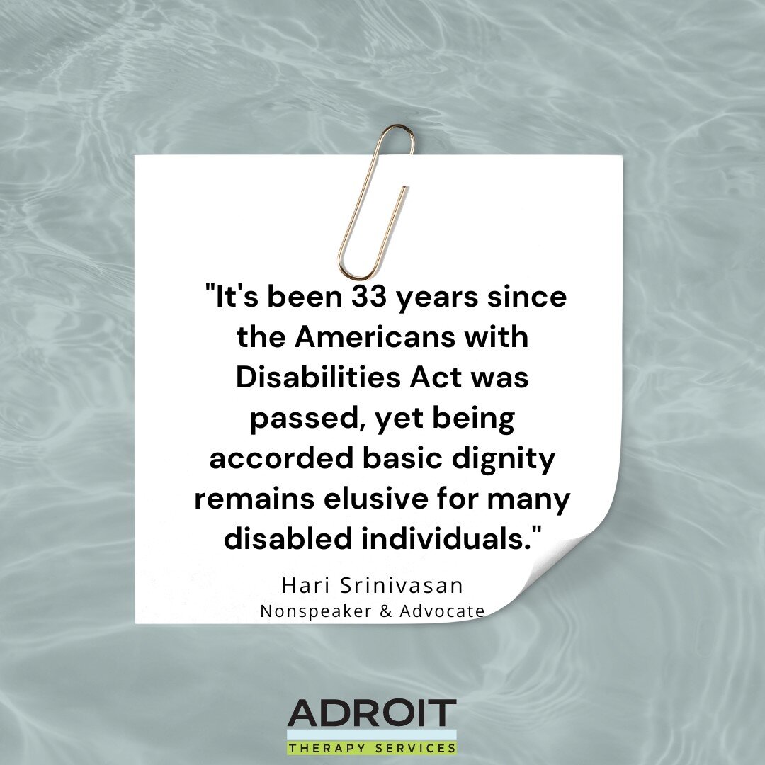 &ldquo;It's been 33 years since the Americans with Disabilities Act was passed, yet being accorded basic dignity remains elusive for many disabled individuals.&rdquo; 

Featured in Psychology Today, Hari Srinivasan shares his perspective on being tre